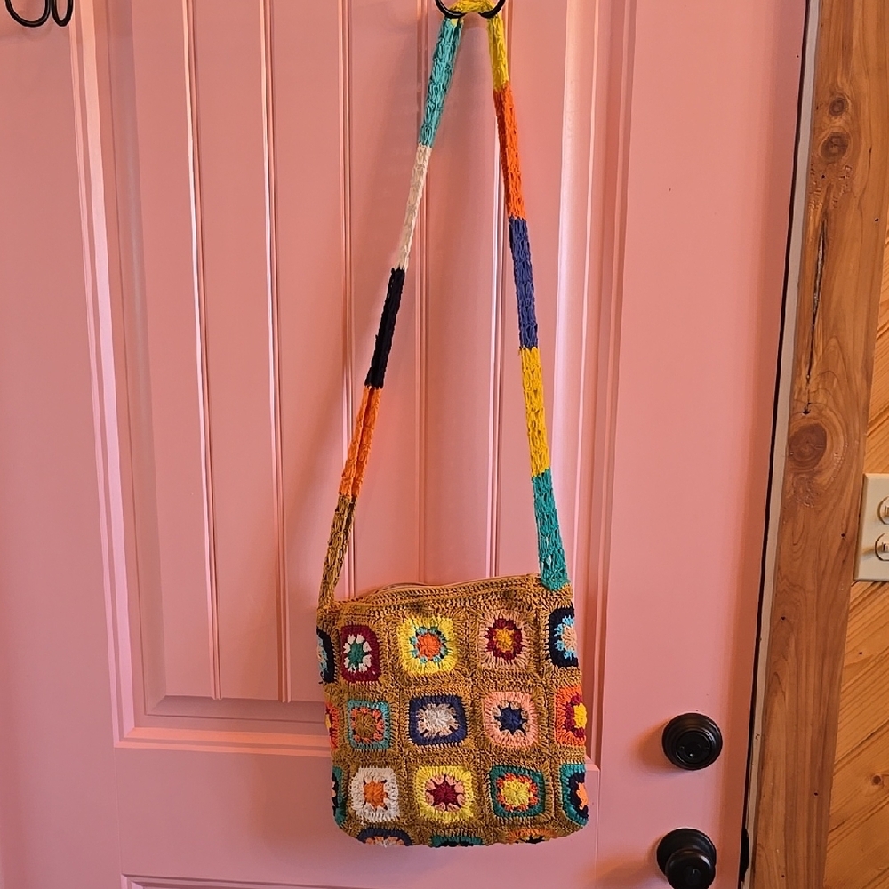 Colorful Crochet Shoulder Bag-Earthbound Trading Co.